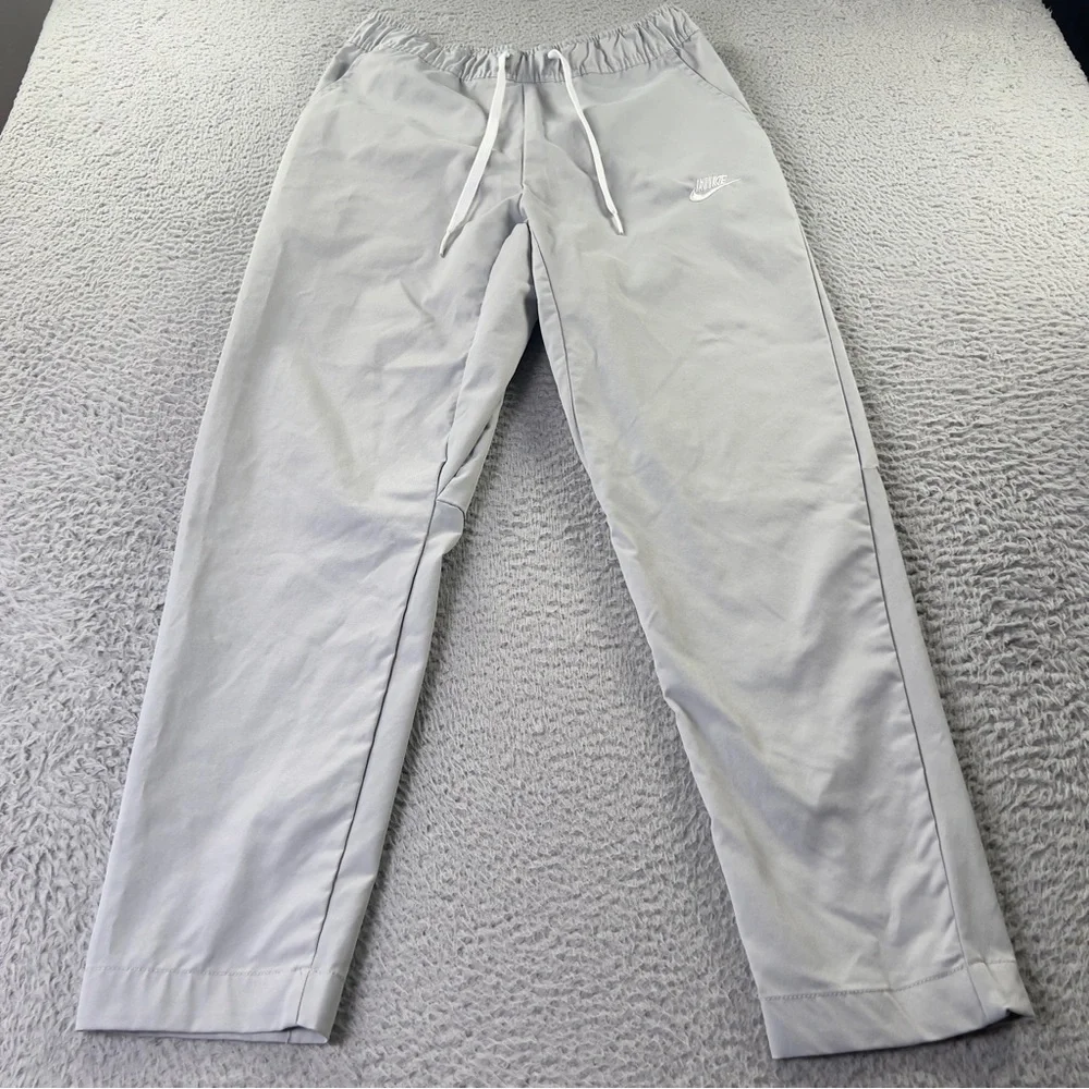 Nike Club Woven Tapered Leg Pants Mens Small Gray Athletic Elastic Waist Comfy - Picture 2 of 10